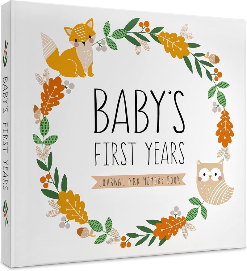 Pondering Pine Keepsake Baby Memory Book for Baby Boy or Girl – Timeless Gender Neutral Baby Journal Scrapbook Photo Album for First 5 Years – Milestone Book to Record Every Event from Birth to Age 5 - Image 1